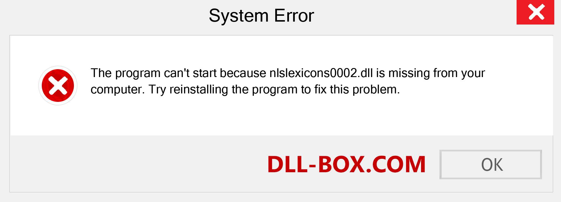  nlslexicons0002.dll file is missing?. Download for Windows 7, 8, 10 - Fix  nlslexicons0002 dll Missing Error on Windows, photos, images